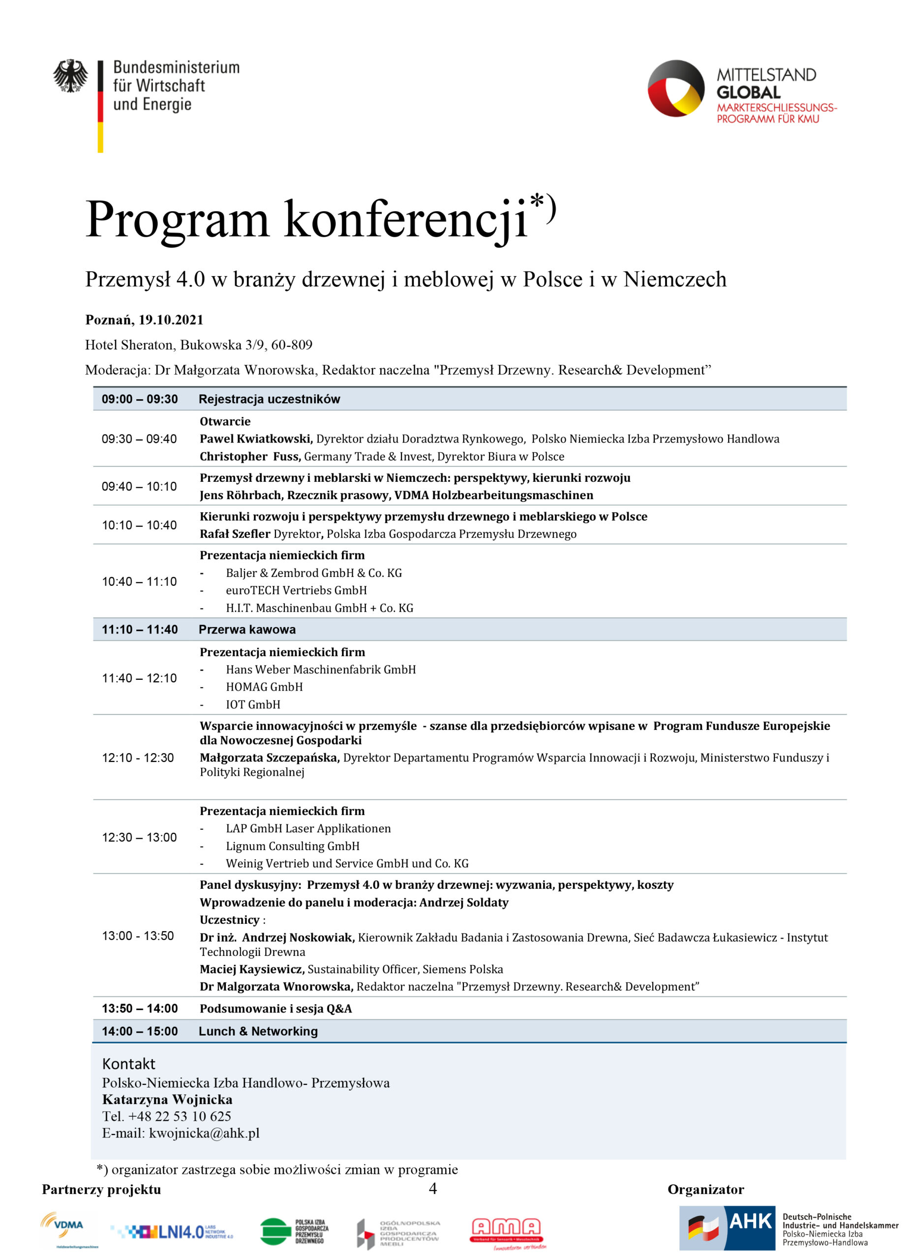 Konferencja „Przemysł 4.0 w branży drzewnej  i meblowej w Polsce i Niemczech”
